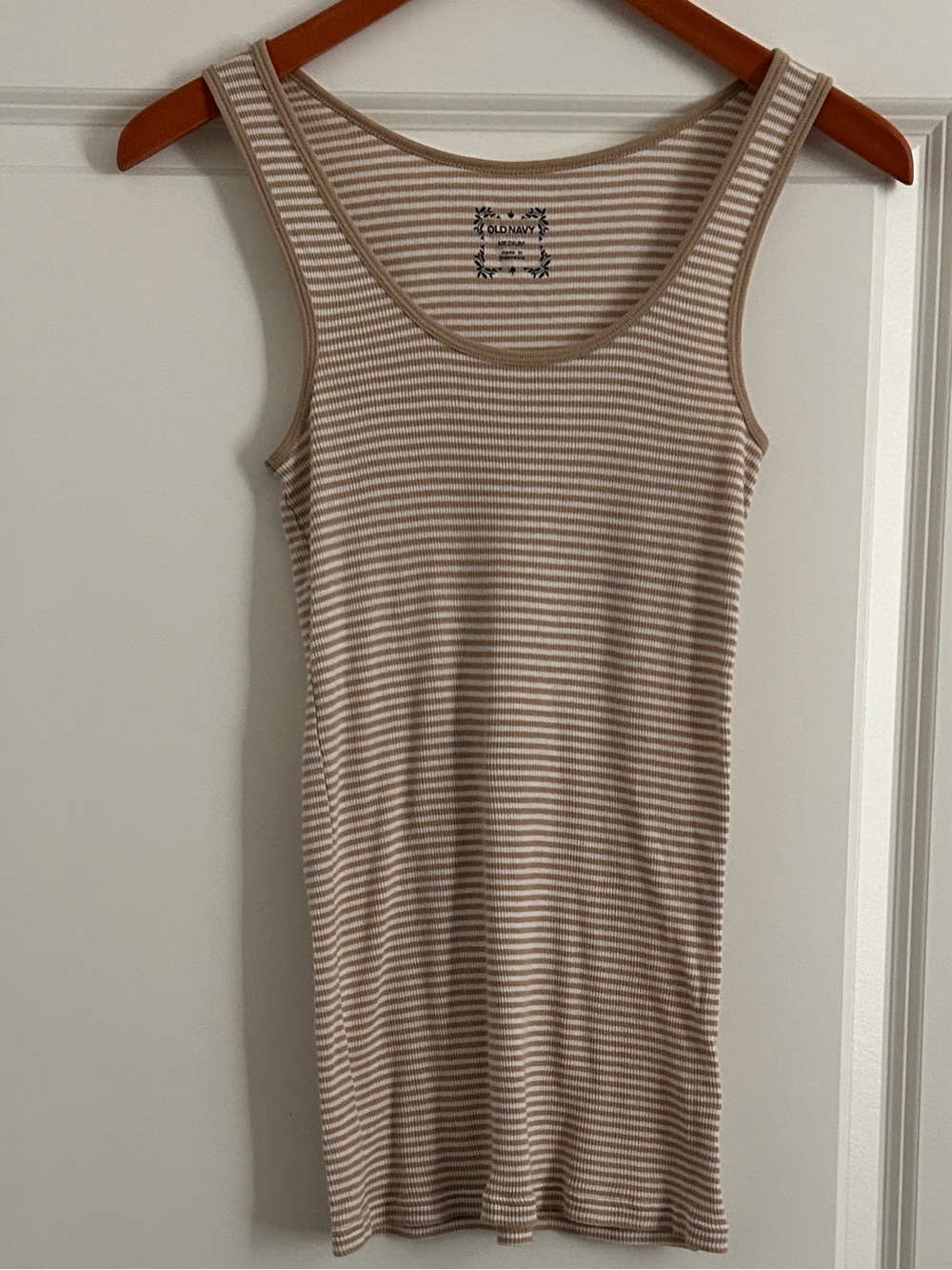 Bundle Item: Old Navy Beige and White Striped Ribbed Tank Top